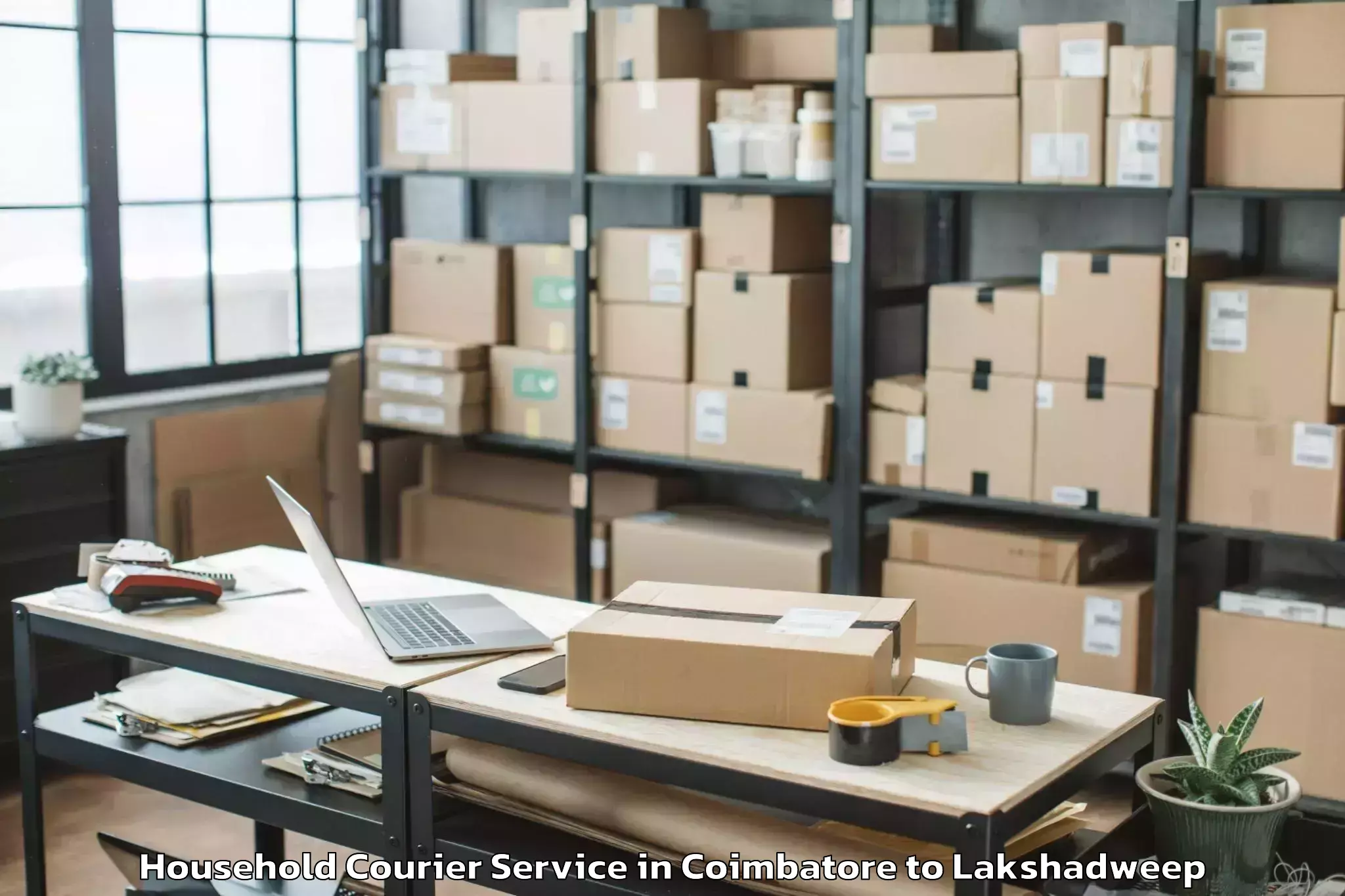 Book Coimbatore to Andrott Household Courier